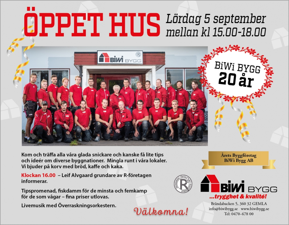 Biwi har öppet hus – 5 september 2015